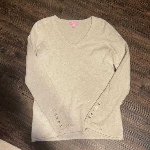 Lilly Pulitzer Sweaters - Lilly Pulitzer Oatmeal 100% Cashmere Sweater M